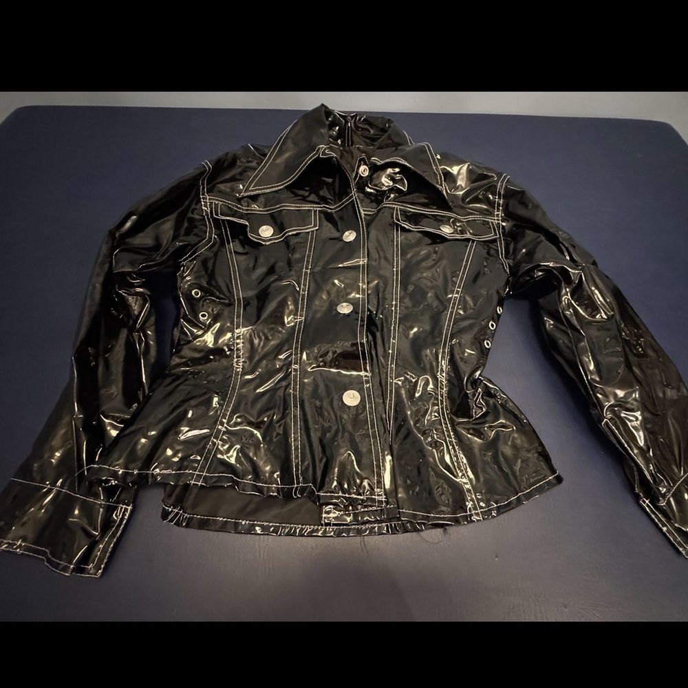 Discofash “Whipette” Vinyl Jacket by Kenn Sporn – Black PVC, Size S